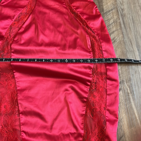 House of CB London Red Lace Satin Bustier Bodycon Dress Size Medium - Picture 10 of 16